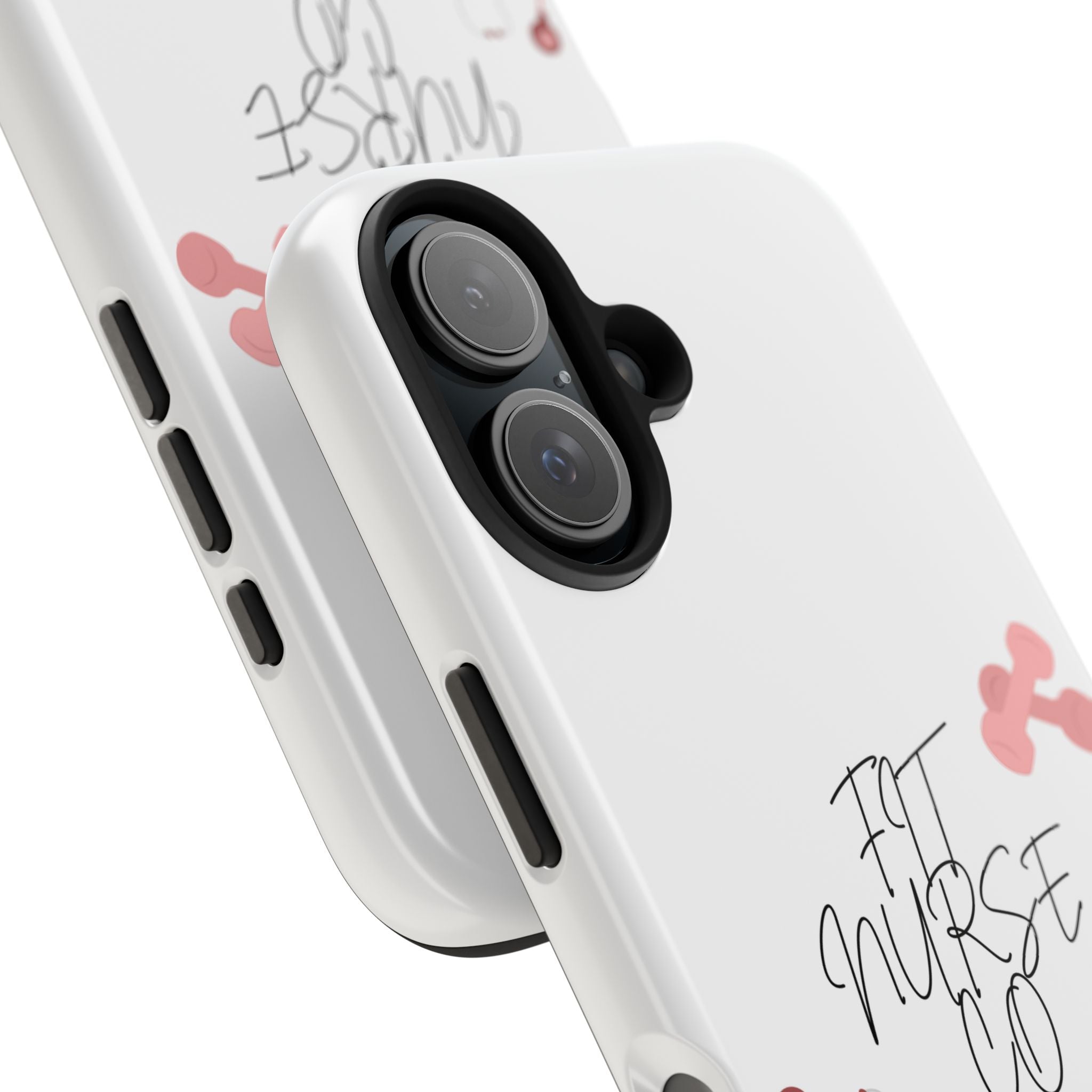 Fit Nurse Co Tough Phone Case — Cute Pink Stethoscope Design for Nurses