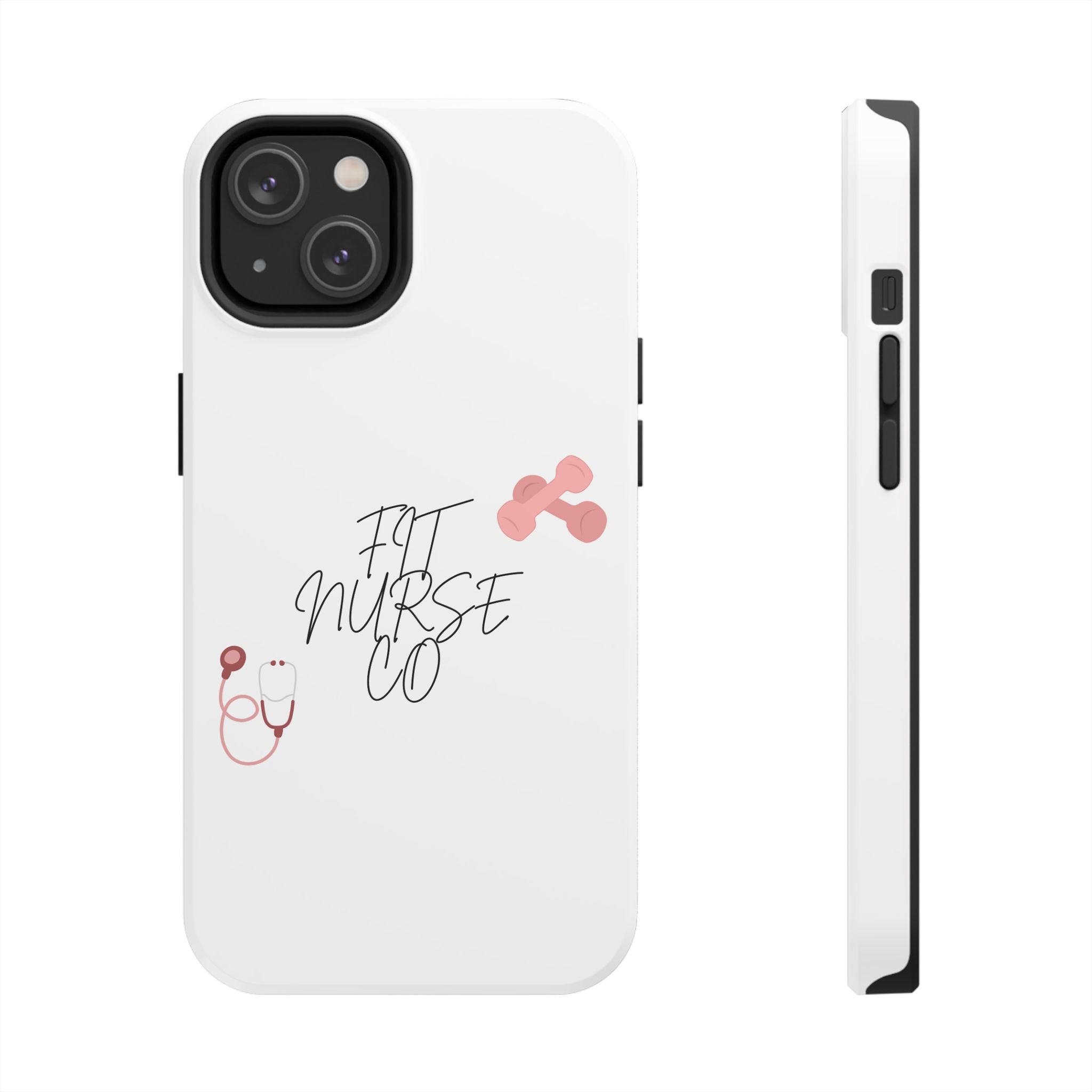 Fit Nurse Co Tough Phone Case — Cute Pink Stethoscope Design for Nurses